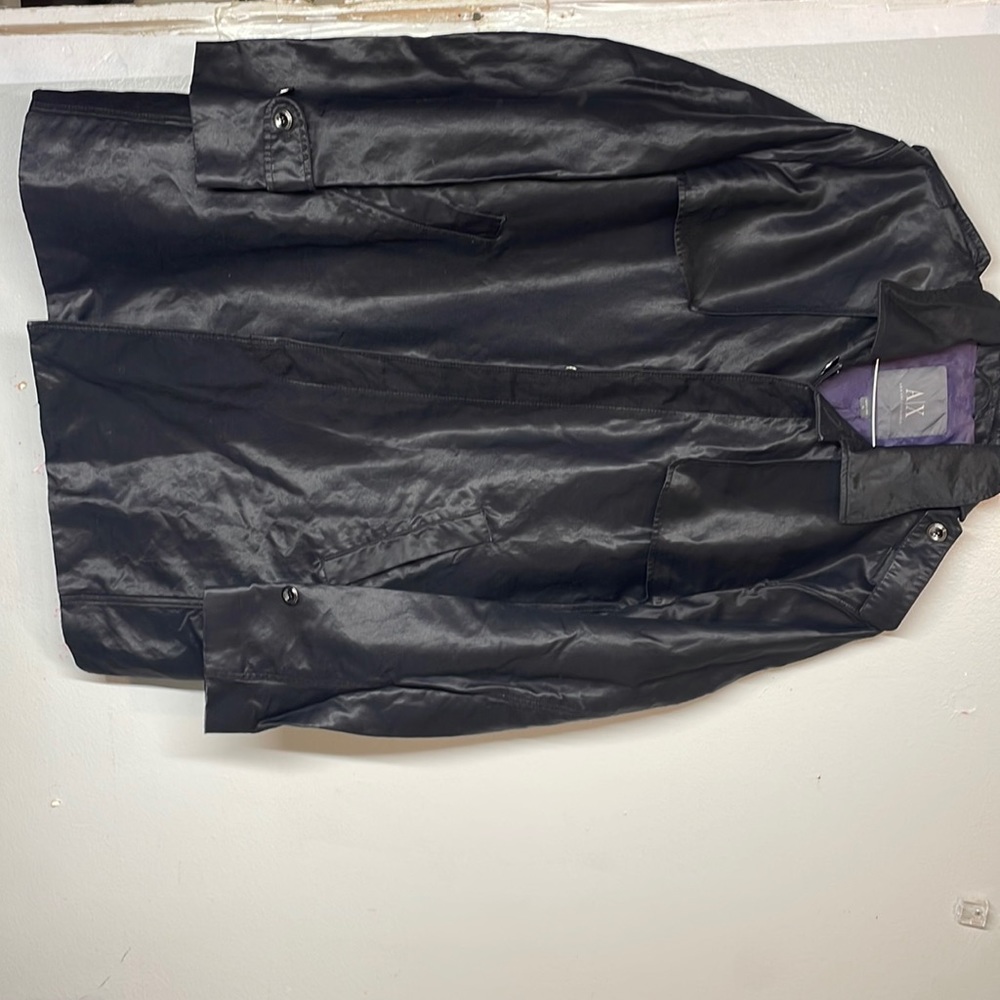 A|X Armani Exchange Black Trench Coat Size XL